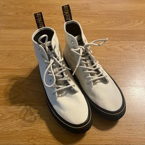 Dr. Martens White Canvas Boots